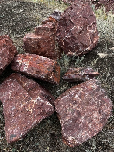 Камни для ландшафтного дизайна красно-фиолетовые 10-60 килограмм купить в Клине