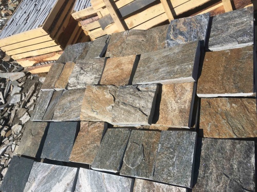 Плитка пилёная златолит Уральский для цоколя, отмостки купить в Клине